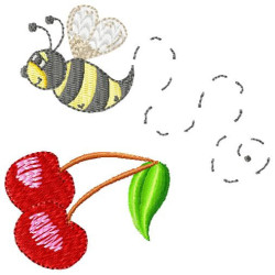 Bee and Cherries